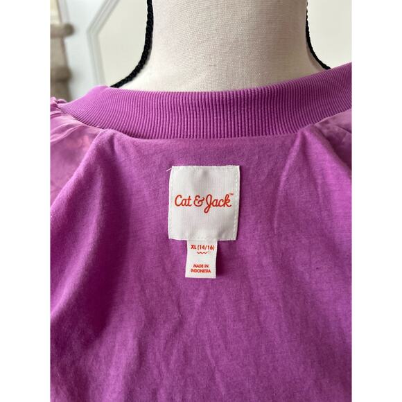 Cat & Jack Girl's Pink, Purple & Gold Sequin Zip Up Sweatshirt - Picture 5 of 7